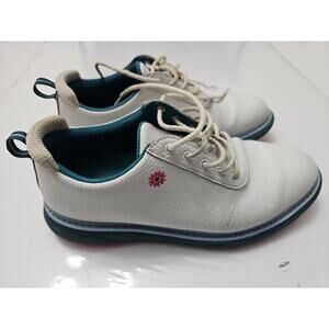 HEATHLANDER Unisex Golf Shoes M9.5/W11 White Teal Pink Sole